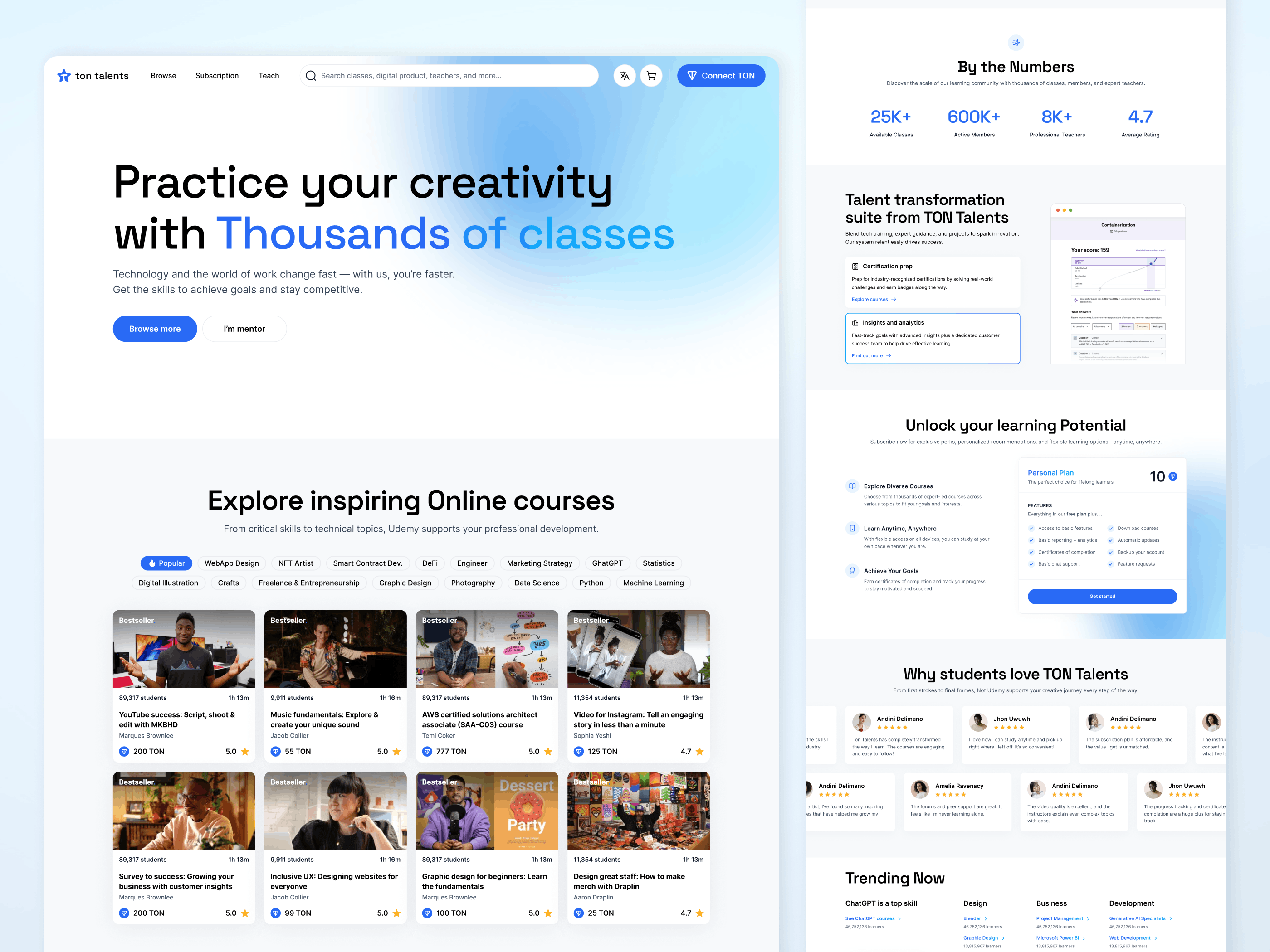 TON Talents — Full platform overview