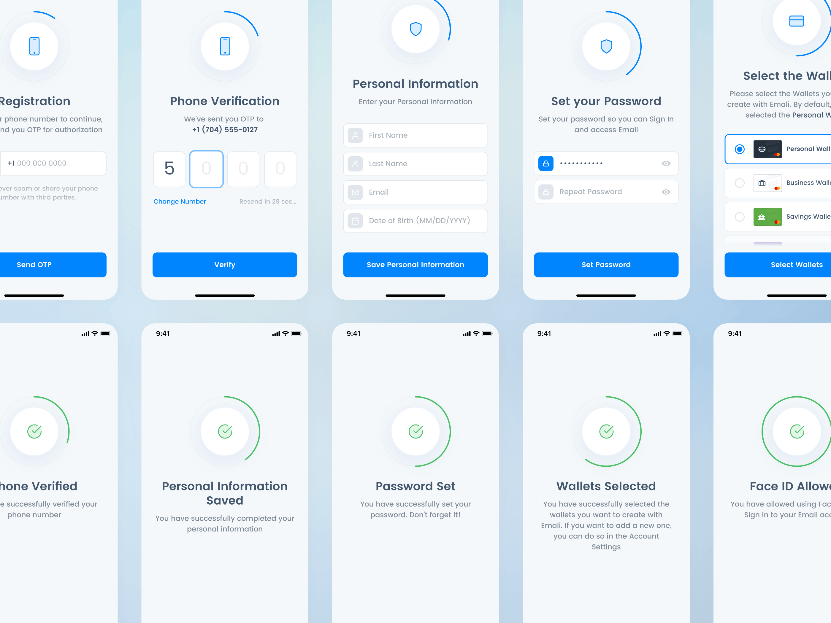 Emali App — Mobile screens